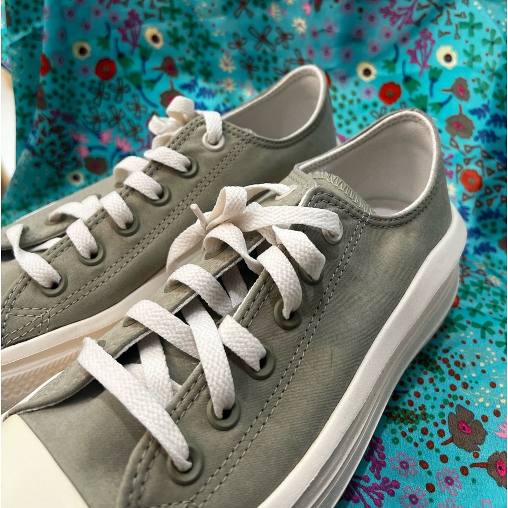Womens Sage Green Platform Lowtop Converse